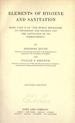 Elements of hygiene and sanitation