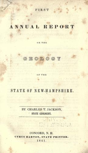 First annual report [1840/1] on the geology of the state of New Hampshire