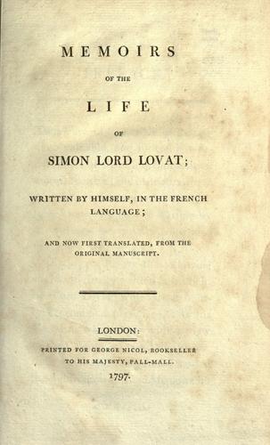 Memoirs of the life of Simon Lord Lovat