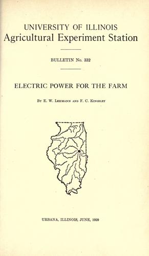 Electric power for the farm