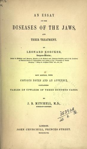 An essay on the diseasesof the jaws
