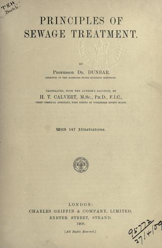 Principles of sewage treatment