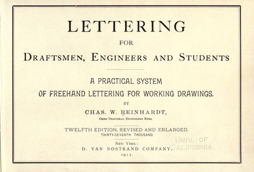 Lettering for draftsmen, engineers and students