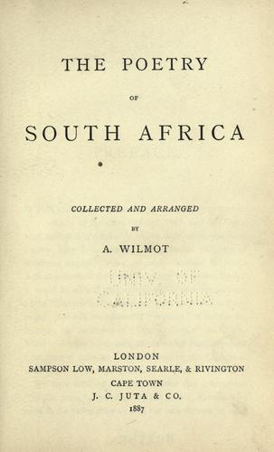 The poetry of South Africa