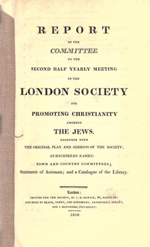 Report of the Committee to the second half yearly meeting