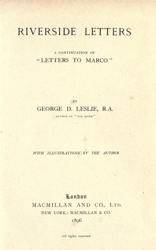 Riverside letters