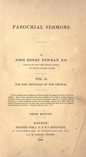 Parochial sermons