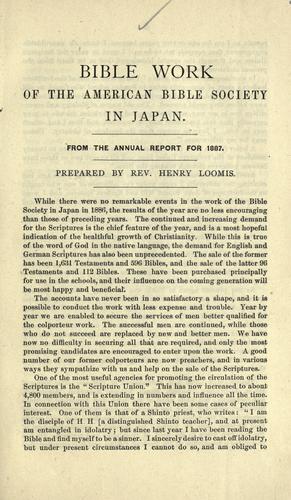Bible work of the American Bible Society in Japan ..