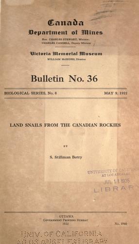 Land snails from the Canadian Rockies