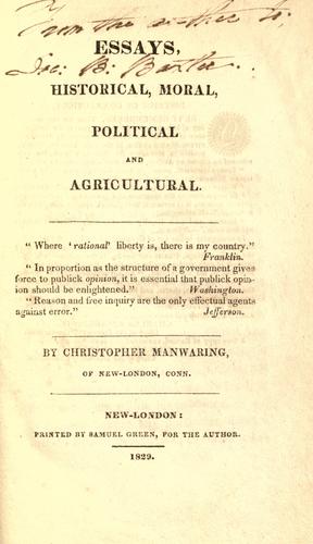 Essays, historical, moral, political, and agricultural..