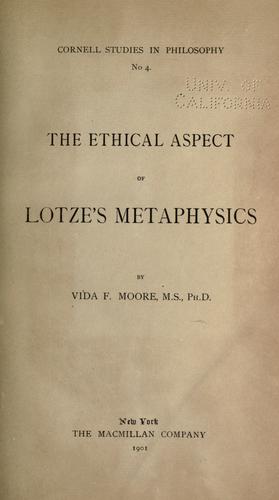 The ethical aspect of Lotze's metaphysics