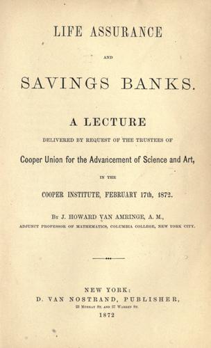 Life assurance and savings banks