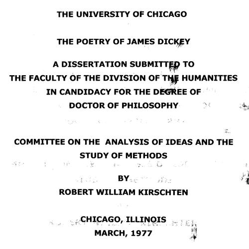 The Poetry of James Dickey