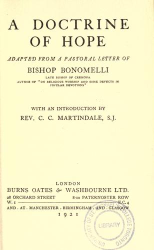 A doctrine of hope