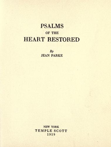 Psalms of the heart restored