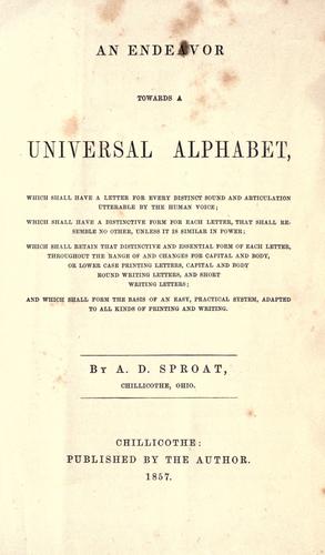 An endeavor towards a universal alphabet ..