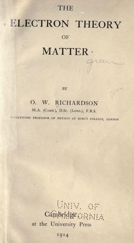 The electron theory of matter