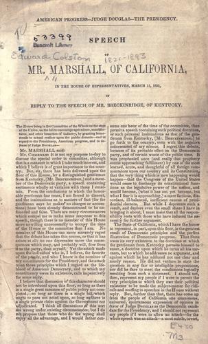 American progress, Judge Douglas, the presidency
