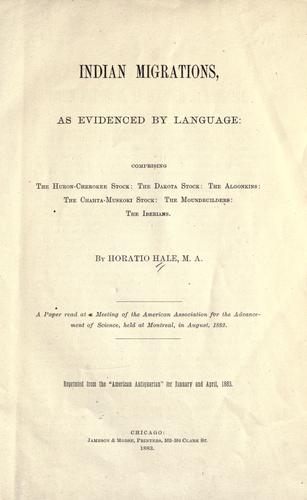 Indian migrations, as evidenced by language
