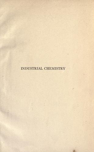 Industrial chemistry, for engineering students