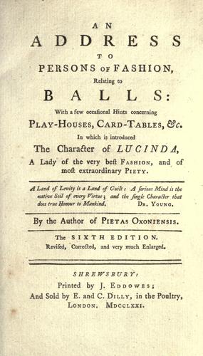 An address to persons of fashion