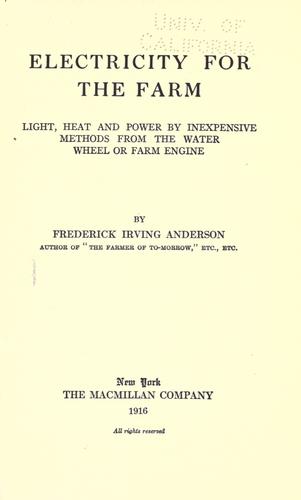 Electricity for the farm