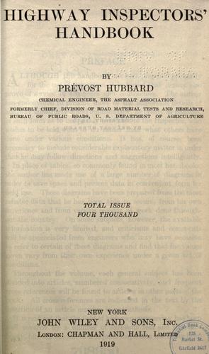 Highway inspectors' handbook