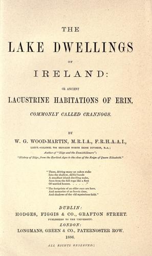 The lake dwellings of Ireland