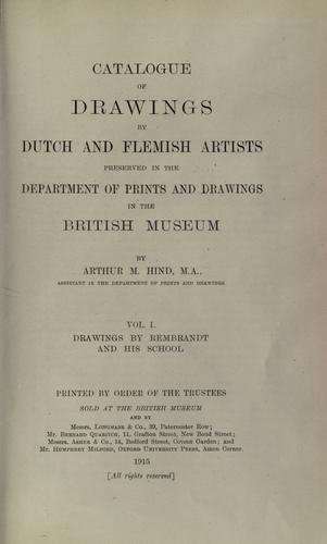 Catalogue of drawings by Dutch and Flemish artists preserved in the Department of Prints and Drawings in the British Museum