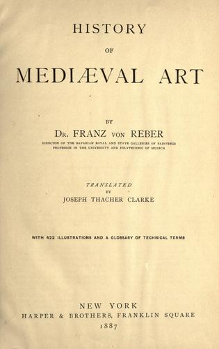 History of mediaeval art