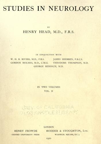 Studies in neurology