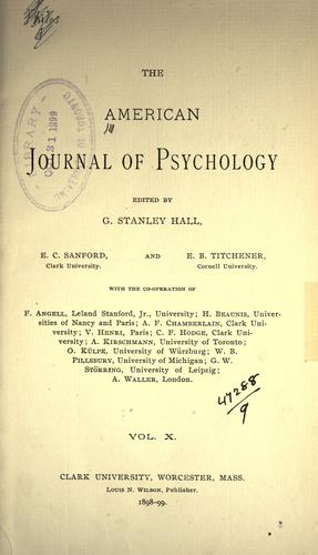 The American journal of psychology