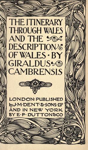 The itinerary through Wales, and the description of Wales