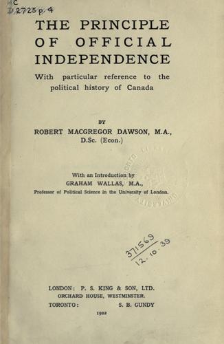 The principle of offical independence