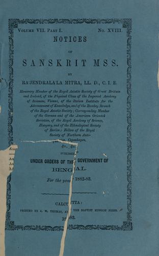 Notices of Sanskrit MSS