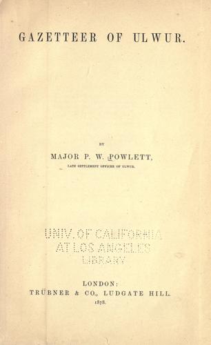Gazetteer of Ulwur