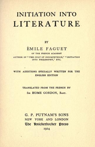 Initiation into Literature