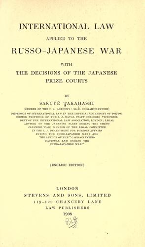 International law applied to the Russo-Japanese war