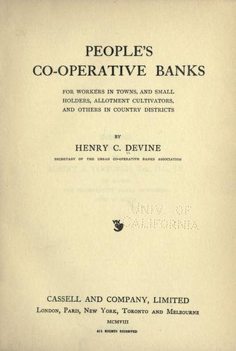 People's co-operative banks