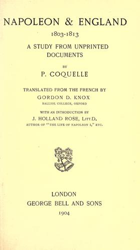 Napoleon & England, 1803-1813