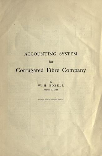 Accounting system for Corrugated Fibre Company