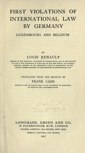First violations of international law by Germany