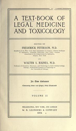 A text-book of legal medicine and toxicology