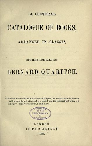 A general catalogue of books
