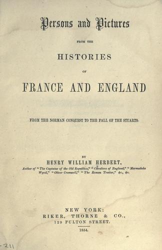 Persons and pictures from the histories of France and England