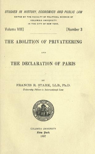 The abolition of privateering and the declaration of Paris