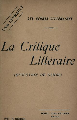 La critique littéraire, évolution du genre