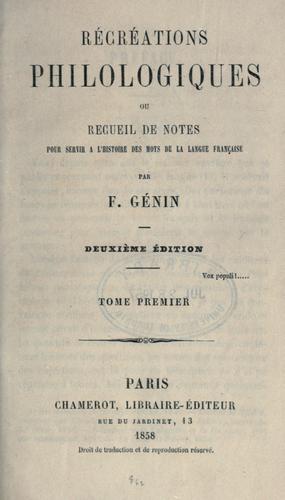 Récréations philologiques