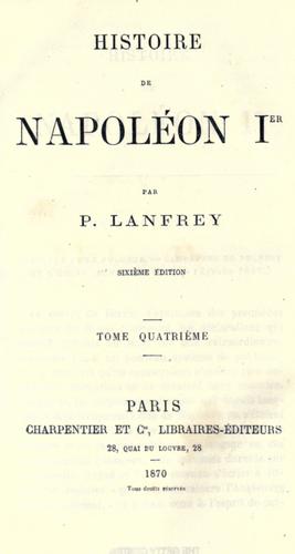 Histoire de Napoléon Ier