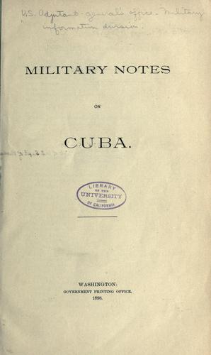 Military notes on Cuba
